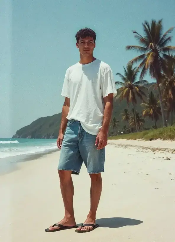 Erkek Denim Bermuda